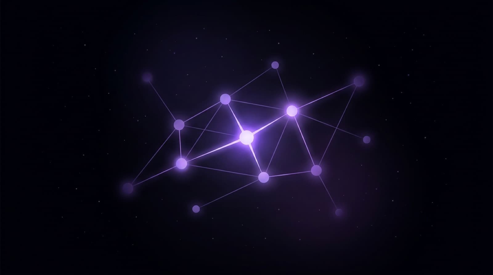 Abstract glowing network of connected nodes, one node lighting up and spreading to its neighbors